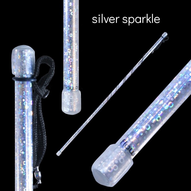 flow-wand mini by Flowtoys - silver sparkle