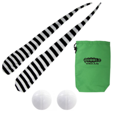 Juggle Dream Sock Poi with 70g Juggling Balls - Black/White Stripes